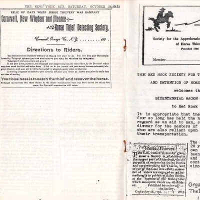 Horse Thieves pamphlet, produced 1976