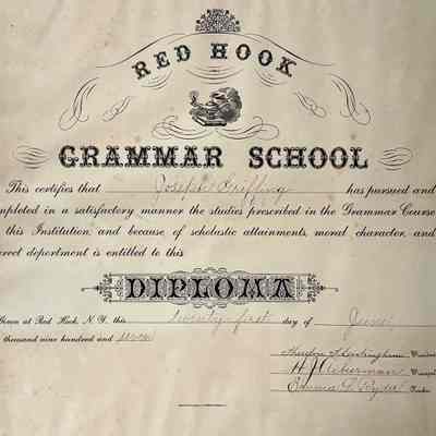 1907 Grammar School Diploma Joseph Griffing