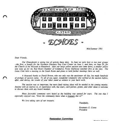 1991-2 FOE Newsletter, Echoes Mid-Summer 1991