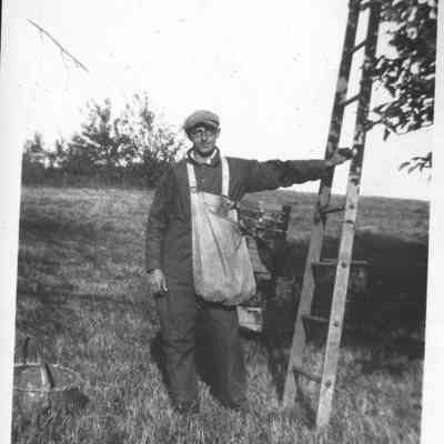 Walter Vogel with ladder