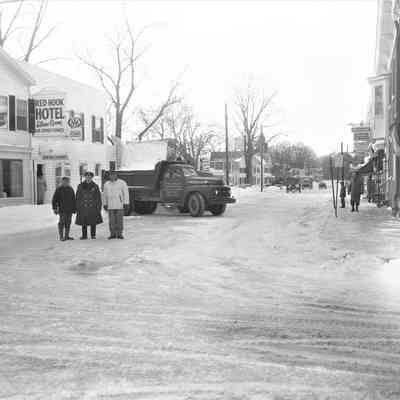 West Market St, clearing snow, 1961