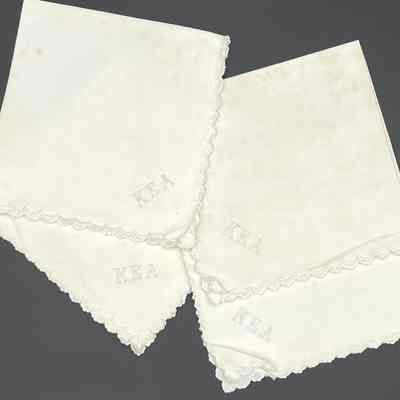 Napkins embroidered for Katherine Elseffer Adams