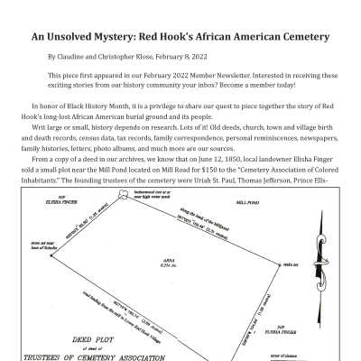 Blog Post: An Unsolved Mystery: Red Hook’s African American Cemetery