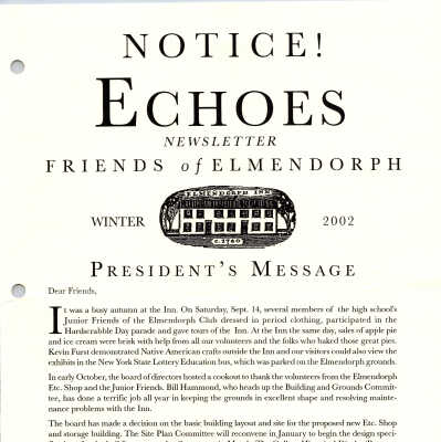 Elmendorph Echoes, Winter 2002
