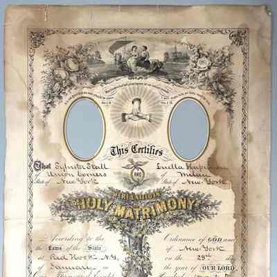 1874 Stall/Hapeman Marriage Certificate