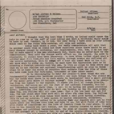 V-Mail letter from Walter Wilken to Alfred Wilken, 1944