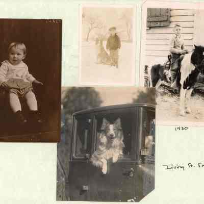 Irving A. Fraleigh with pony and family dog