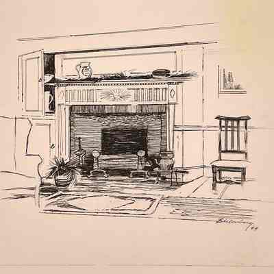 Elmendorph Fireplace - Parlor Room Illustration