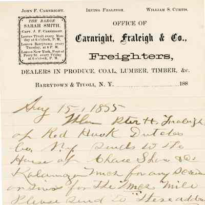 Carnright, Fraleigh & Co., Freighters Note 1885