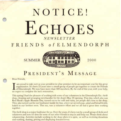 Elmendorph Echoes, Summer 2000