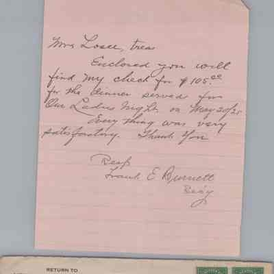 Letter and envelope, Hendrick Hudson Lodge addressed to E.K. Losee, 1925