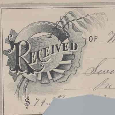 W. S. Teator Receipt 1896