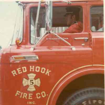 Red Hook Fireman Driving Truck 1972