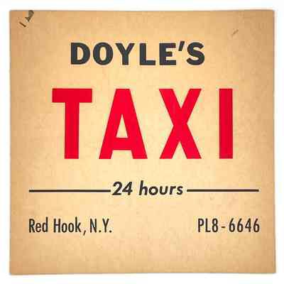 Doyle's Taxi Placard