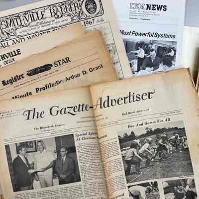 Newspapers and clippings saved by Dr. Michael