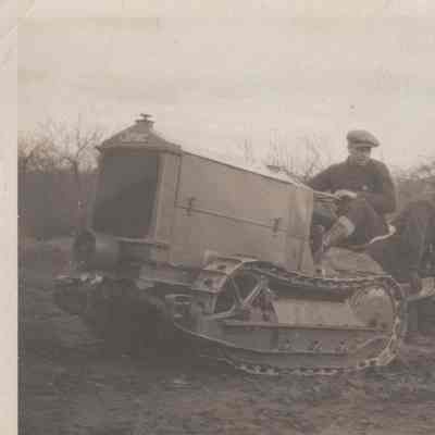 New Cleveland Tractor on Mead farm, 1925