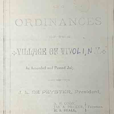 By-Laws and Ordinances of the Village of Tivoli, 1889