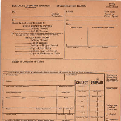 Investigation Blank Form