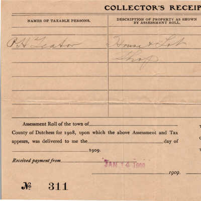 Tax Collector's Receipt - Philip Teator