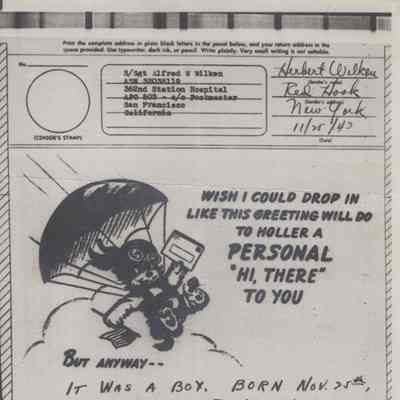 V-Mail Letter from Herbert Wilken, signed for the Wilken Family, to Alfred Wilken, 1943