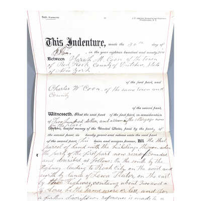 1896 Indenture - Sarah M. Coon to Charles W. Coon