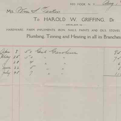 Invoice from Harold W. Griffing, 1914