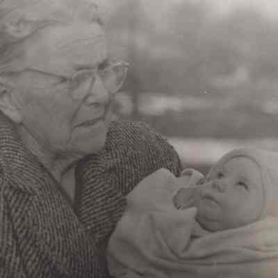 Mrs. Emma Kennedy with newborn Mead grandchild