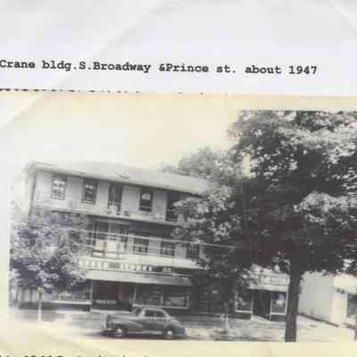 Crane building on South Broadway & Prince St., c 1947