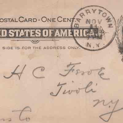 H. C. Feroe Postcard, November 1899