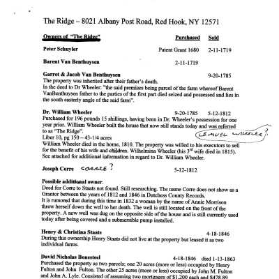 Ownership chain of the property called 'The Ridge'