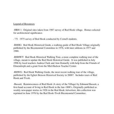 Legend of Sources Used