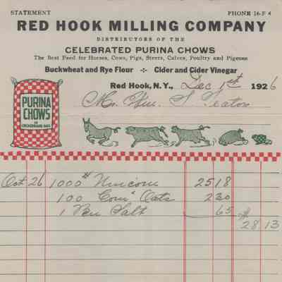 Red Hook Milling Company, Invoices, 1925 & 1926