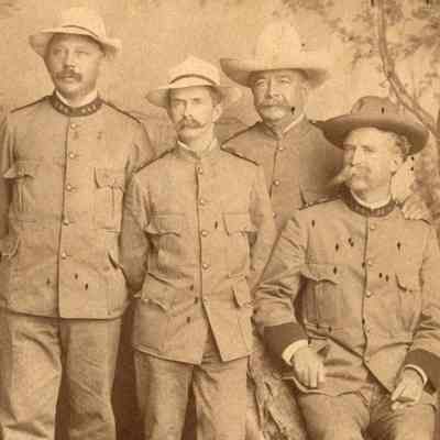 Captain Edwin S. Curtis and fellow officers, Cuba, Spanish American War