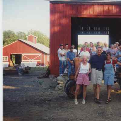 Klose family celebrating new barn, summer 2000