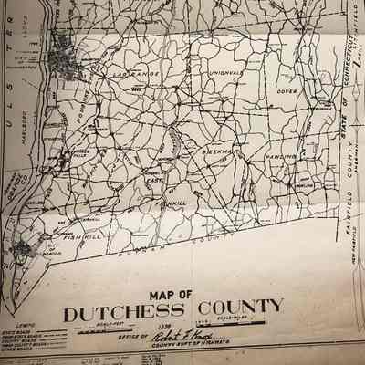 1938 Road Map of Dutchess County