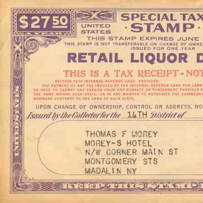 Liquor license tax receipt