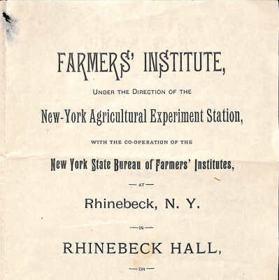 Farmers'' Institute Program Book, 1897