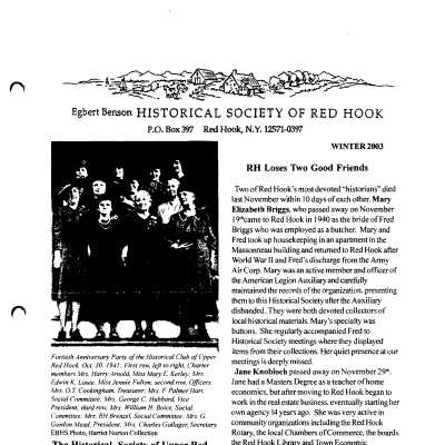 2003(1) Winter - EBHS Newsletter
