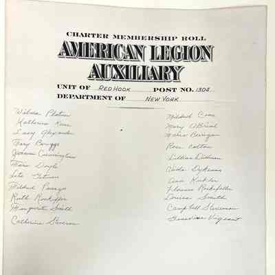 American Legion Auxiliary Charter certificate