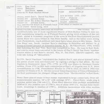 Maizefield HABS Inventory 1966