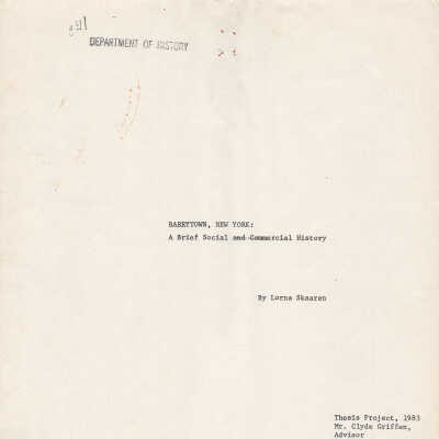 Senior Thesis on Barrytown, 1983