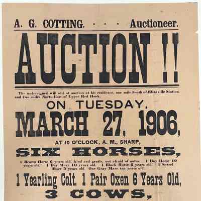 Auction Poster, 1906