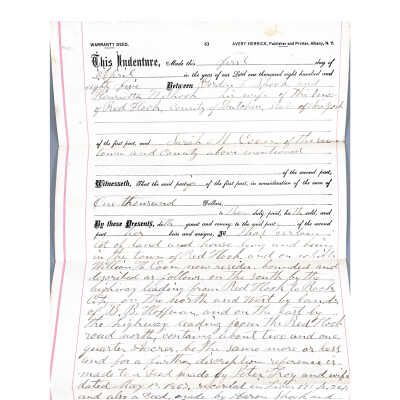 1885 Deed - Gordon L. Shook to Sarah. M. Coon