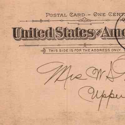 Van Steenburgh Post Card, 1896