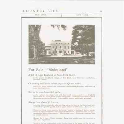 Maizeland Country Life Magazine For Sale Advertisement