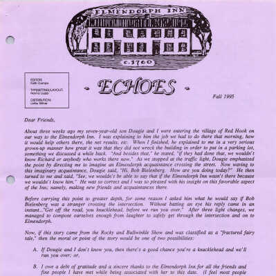 FOE Newsletter Echoes, Fall 1995