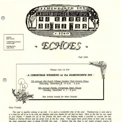 FOE Newsletter Echoes, Fall 1994