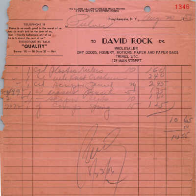 Office Supply Receipts - 1956 Pulver Store and Garage