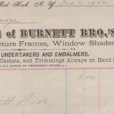 Receipt from Burnett Bro.'s, 1902