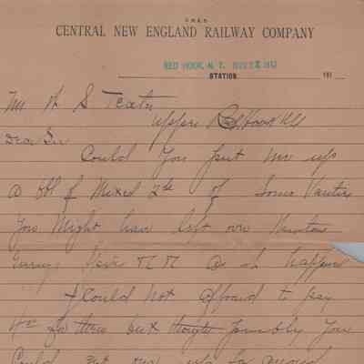 W. S. Teator Letter 1913